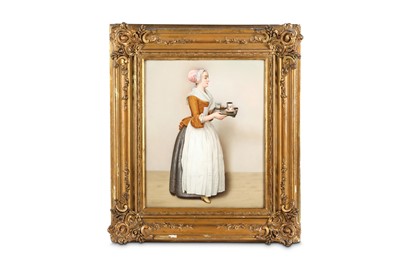 Lot 100 - A FINE AND LARGE BERLIN PORCELAIN PLAQUE BY...