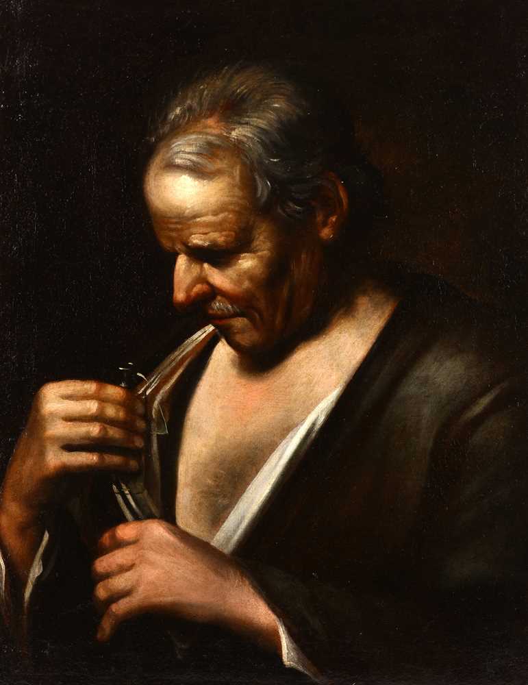 Lot 166 - ITALIAN SCHOOL, 17TH CENTURY Old man putting...