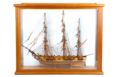 Lot 446a - A model of a French man-o-war, 20th century,...