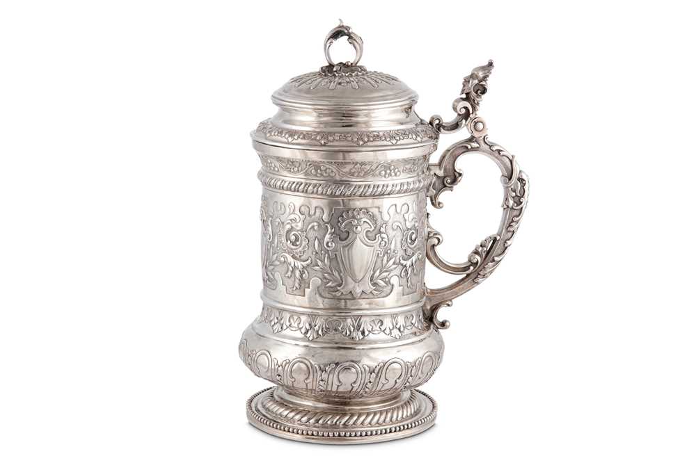 Lot 276 - A 19th century Spanish silver tankard,...