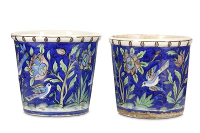 Lot 132 - A PAIR OF QAJAR POTTERY VASES Iran, late 19th -...