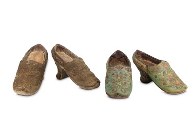 Lot 159 - TWO PAIRS OF RIDING CLOGS Iran or Central Asia,...