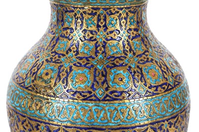 Lot 182 - A LARGE ENAMELLED GILT-COPPER VASE Kashmir,...