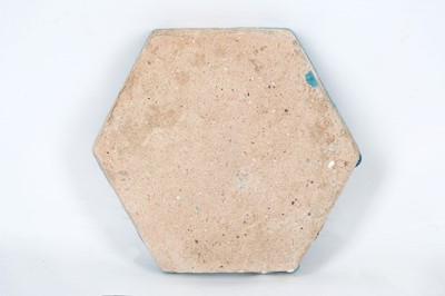Lot 53 - AN HEXAGONAL TURQUOISE-GLAZED MOULDED POTTERY...