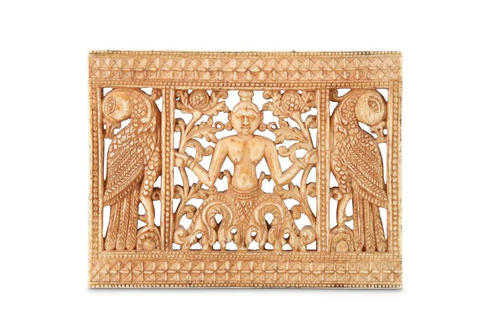 Lot 168 - A SINHALESE PIERCED IVORY PLAQUE Sri Lanka,...