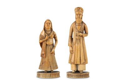 Lot 175 - TWO IVORY GAMING PIECES India, 18th century...