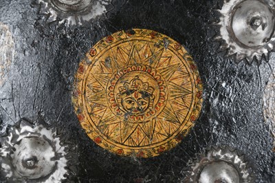 Lot 192 - A LACQUERED RAWHIDE SHIELD (DHAL) North India,...