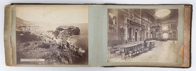 Lot 97 - A BLACK AND WHITE PHOTO ALBUM WITH VIEWS OF...