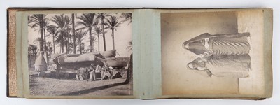 Lot 97 - A BLACK AND WHITE PHOTO ALBUM WITH VIEWS OF...