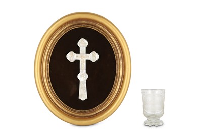 Lot 71 - A CHRISTIAN MOTHER-OF-PEARL CROSS AND A...