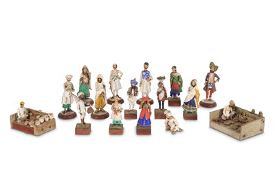 Lot 178 - SIXTEEN PAINTED TERRACOTTA INDIAN FIGURINES...