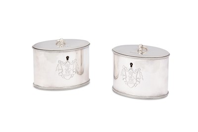 Lot 365 - A pair of George III antique sterling silver...