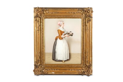 Lot 180 - A FINE AND LARGE BERLIN PORCELAIN PLAQUE BY...