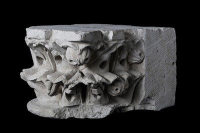 Lot 124 - A FRENCH GOTHIC CARVED LIMESTONE CORBEL,...