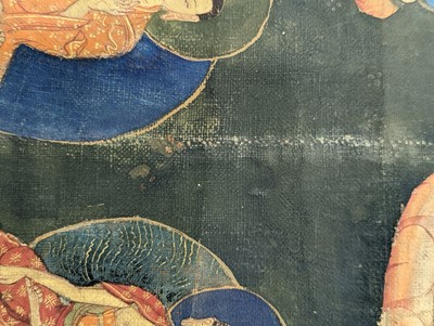 Lot 556 - A TIBETAN THANGKA PAINTING. Ink and colour on...