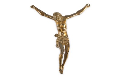 Lot 114 - A 17TH CENTURY GILT BRONZE CORPUS CHRISTI...