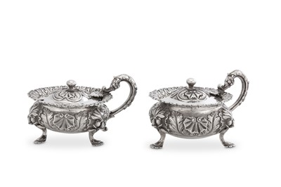 Lot 238 - A pair of William IV antique sterling silver...