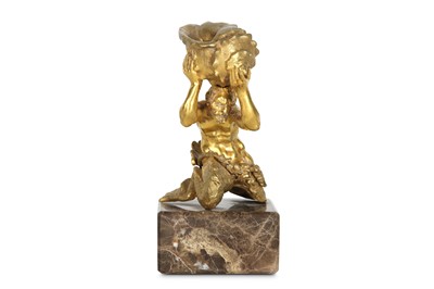 Lot 107 - A 19TH CENTURY GILT BRONZE FIGURE SALT IN THE...