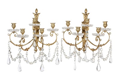 Lot 102 - A PAIR OF BACCARAT LOUIS XVI STYLE GILT BRONZE...