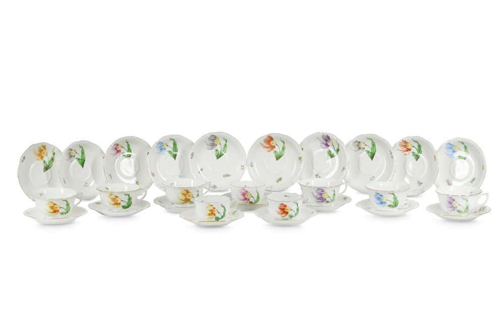 Lot 181 - A HEREND PORCELAIN PART TEA AND COFFEE SERVICE,...