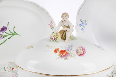 Lot 176 - TWO MEISSEN PORCELAIN MEAT PLATTERS AND A...