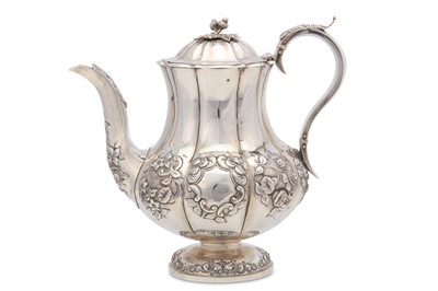 Lot 246 - A William IV antique sterling silver coffee...