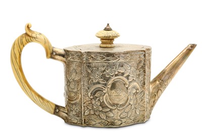 Lot 104 - A George III antique sterling silver teapot,...