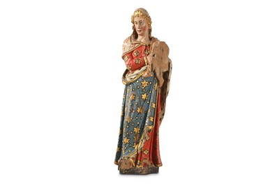 Lot 119 - A 18TH CENTURY CARVED WOOD AND POLYCHROME...