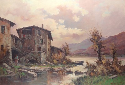 Lot 256 - ERCOLE MAGROTTI (ITALIAN 1890-1967) ARR River...