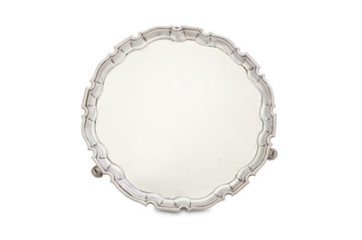 Lot 268 - A George II antique sterling silver salver,...