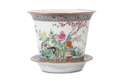 Lot 98 - A CHINESE FAMILLE ROSE JARDINIERE AND STAND....