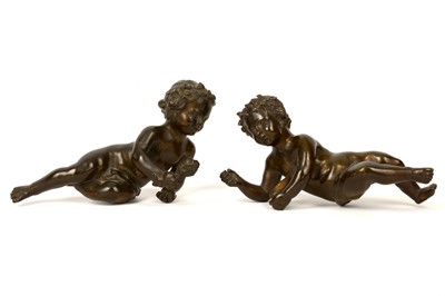 Lot 271 - A PAIR OF MID 19TH CENTURY FRENCH BRONZE...