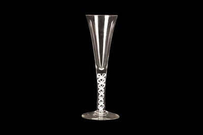 Lot 219 - AN OPAQUE TWIST WINE FLUTE, circa 1760, the...