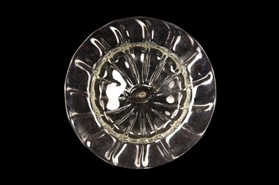 Lot 209 - A GOOD RIB-MOULDED GLASS DISH, circa 1740,...