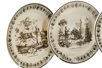 Lot 117 - SEVEN FRENCH CREAMWARE PLATES BY CREIL &...
