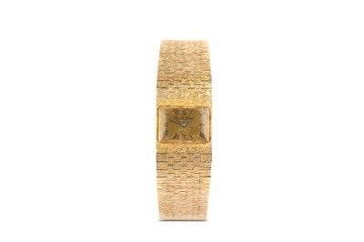 Lot 336 - BUECHE GIROD. A 9K GOLD MANUAL WIND BRACELET...