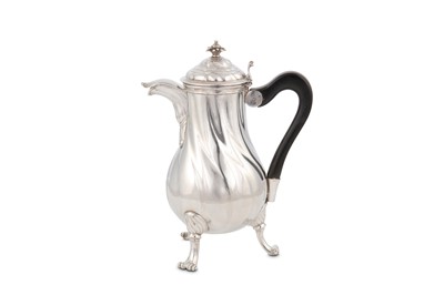 Lot 132 - An 18th century Belgian silver coffee pot,...