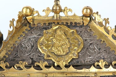 Lot 38 - A MEDIEVAL 15TH CENTURY FRENCH GILT COPPER AND...