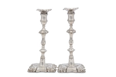 Lot 300 - A pair of George II antique sterling silver...