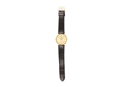 Lot 367 - LONGINES. A GOLD PLATED QUARTZ WRISTWATCH....