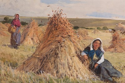 Lot 133 - JOHN ABSOLON (BRITISH 1815 - 1895) Cornfield...
