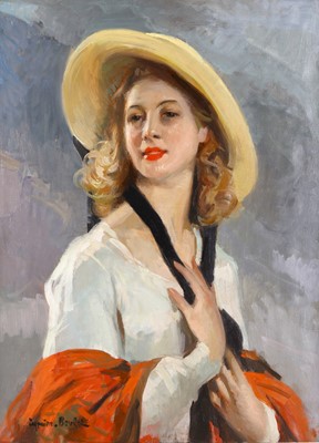 Lot 350 - CYPRIEN-EUGENE BOULET (FRENCH 1877-1927) Girl...