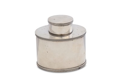 Lot 216 - A George V antique sterling silver tea caddy,...