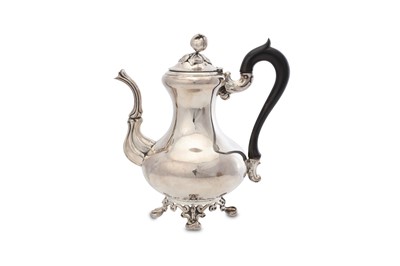 Lot 145 - A late 19th century French silver coffee pot,...