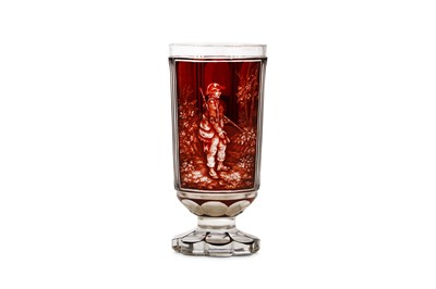 Lot 232 - A GOOD BOHEMIAN ENGRAVED GLASS GOBLET, circa...