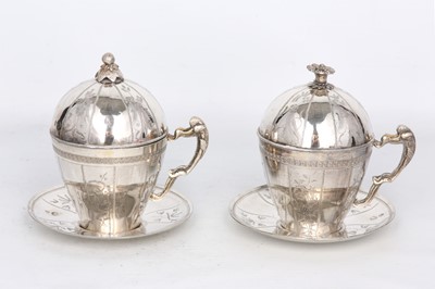 Lot 74 - A NEAR PAIR OF SILVER SHERBET CUPS  Ottoman...