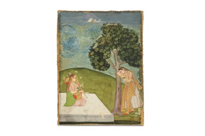 Lot 228 - A LADY AND A MUSICIAN Pahari school, North...