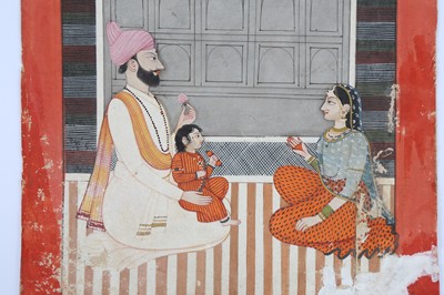 Lot 214 - A FAMILY SCENE Possibly Mewar, North India,...