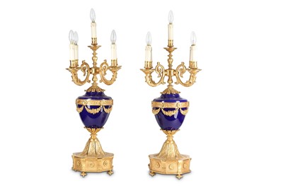 Lot 74 - A LARGE PAIR OF LOUIS XVI STYLE ORMOLU AND...