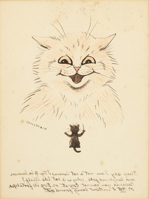 Lot 187 - LOUIS WAIN (BRITISH 1860-1939) Cat Signed and...